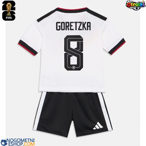 Otroški Nogometni dresi Nemčija Leon Goretzka #8 Domači SP 2026 Kratek Rokav (+ Kratke hlače)